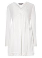 Dorothy Perkins *tall White Lace Detail V-neck Tunic Top