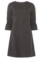 Dorothy Perkins *tall Grey Spotted Swing Dress