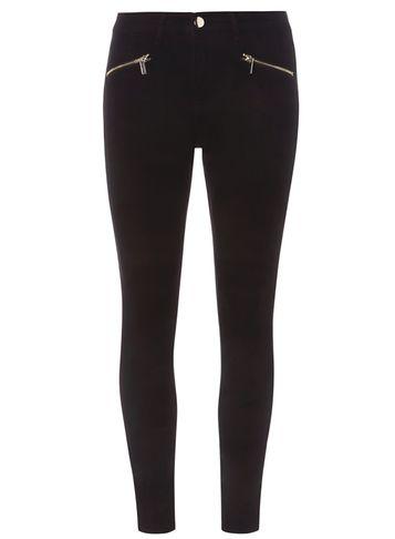 Dorothy Perkins Black Zip Frankie Super Skinny Jeans