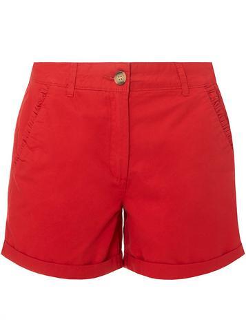 Dorothy Perkins Red Frill Trim Chino Shorts