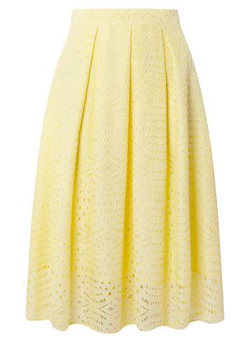 Dorothy Perkins Yellow Lace Full Skirt
