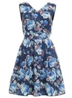 *tenki Blue Floral Print Skater Dress