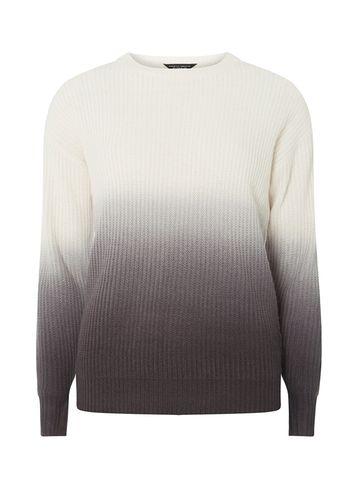 Dorothy Perkins Navy And Cream Dip Dye Jumper