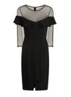 Dorothy Perkins *paper Dolls Black Spot Mesh Shift Dress