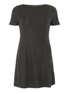 Dorothy Perkins Silver Glitter Fit And Flare Dress