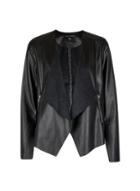 Dorothy Perkins Black Faux Leahter Watefall Jacket