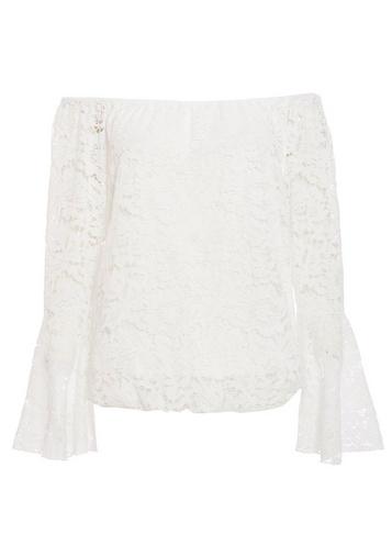 *quiz Cream Lace Frill Bardot Top