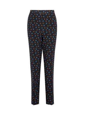 Dorothy Perkins *tall Black Floral Print Trousers