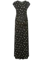 Dorothy Perkins *tall Black Daisy Spot Tie Waist Maxi Dress