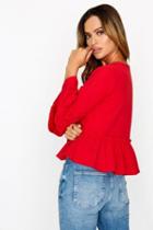 Dorothy Perkins *girls On Film Red Frill Hem Jacket