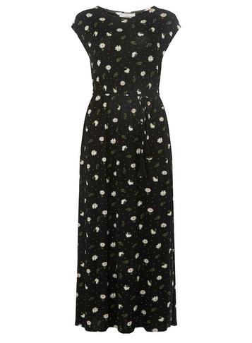 Dorothy Perkins Petite Black Daisy Print Maxi Dress