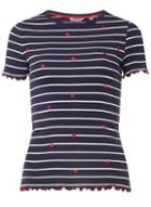 Dorothy Perkins Petite Navy Striped T-shirt