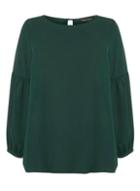 Dorothy Perkins *dp Curve Green Balloon Sleeve Blouse