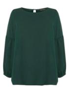 Dorothy Perkins *dp Curve Green Balloon Sleeve Blouse