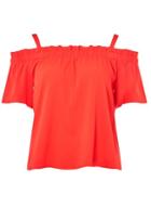 Dorothy Perkins *noisy May Red Cold Shoulder Top