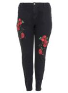 Dorothy Perkins *quiz Black Curve Embroidered Jeans