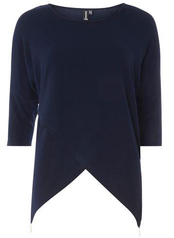 Dorothy Perkins *izabel London Navy Wrap Front Top