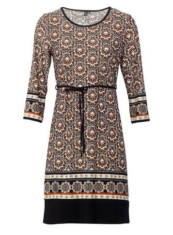 *izabel London Brown Eastern Print Dress