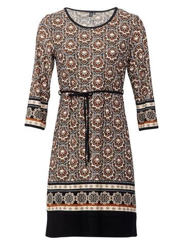 *izabel London Brown Eastern Print Dress