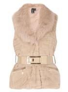 Dorothy Perkins *izabel London Beige Sleeveless Jacket