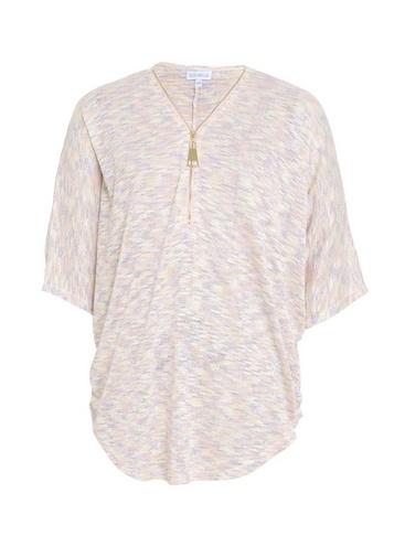 *blue Vanilla Multi Colour Zip Front Top