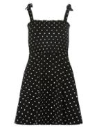Dorothy Perkins Petite Black Spot Shirred Skater Dress