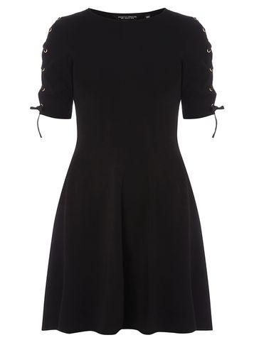 Dorothy Perkins Black Eyelet Detail Skater Dress