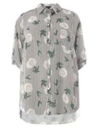 Dorothy Perkins Dp Curve Stripe Floral Print Shirt