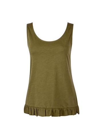 Dorothy Perkins Khaki Ruffle Hem Vest