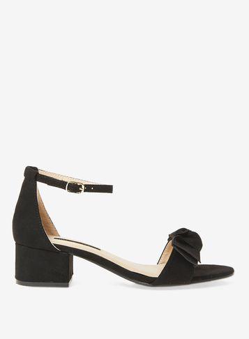 Dorothy Perkins Black 'shelly' Bow Heeled Sandals
