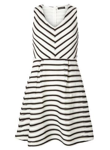 Dorothy Perkins Monochrome Aertex Mesh Fit & Flare Dress