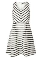 Dorothy Perkins Monochrome Aertex Mesh Fit & Flare Dress
