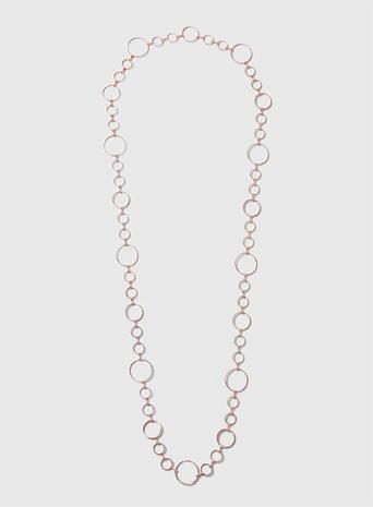 Dorothy Perkins Rose Gold Long Circle Necklace