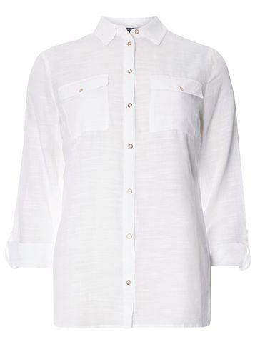 Dorothy Perkins *tall Ivory Slub Shirt