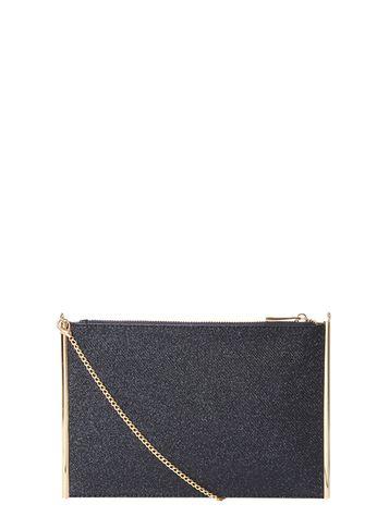 Dorothy Perkins Navy Shimmer Side Bar Clutch Bag