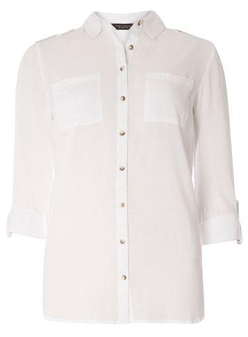 Dorothy Perkins Ivory Twill Tab Shoulder Shirt