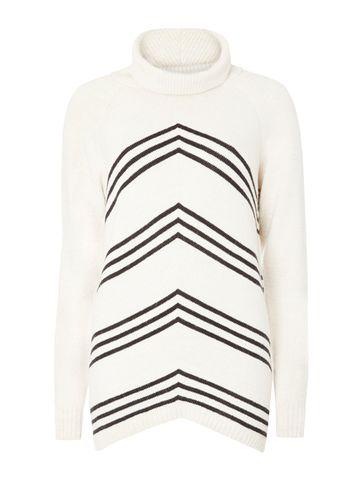 Dorothy Perkins Oat Chevron Roll Neck Jumper