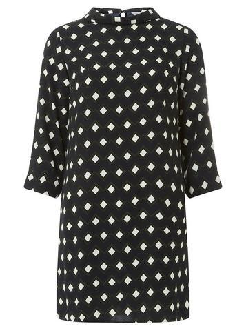 Dorothy Perkins Petite Black High Neck Shift Dress