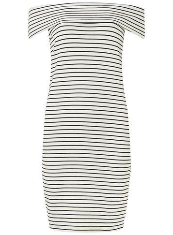 Dorothy Perkins *vila White And Black Striped Shift Dress