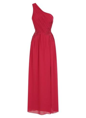 *little Mistress Cranberry One Shoulder Maxi Dress