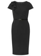 Dorothy Perkins Black Ruffle Belted Pencil Dress
