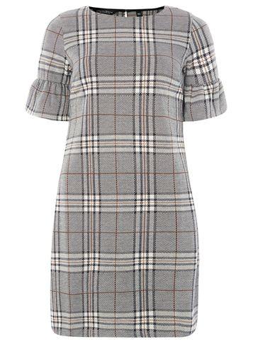 Dorothy Perkins Grey Check Frill Shift Dress