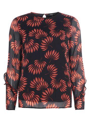 Dorothy Perkins *vero Moda Navy Leaf Print Blouse