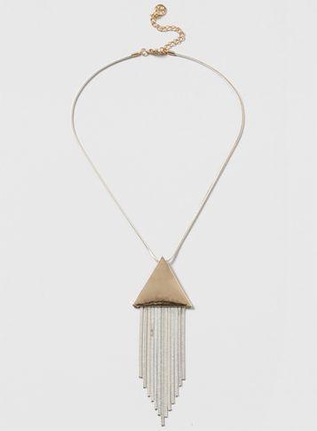 Dorothy Perkins White Triangle Tassel Necklace