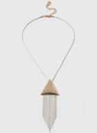 Dorothy Perkins White Triangle Tassel Necklace