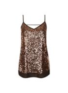 Dorothy Perkins Bronze Bar Back Sequin Camisole Top