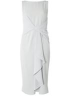 *luxe Grey Frill Manipulated Midi Dress