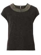 Dorothy Perkins * Vila Black Embellished Neck T-shirt