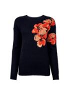 Dorothy Perkins Navy Floral Motif Jacquard Jumper