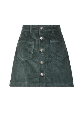 *only Green Corduroy Button Skirt